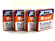 400 Treet Platinum Shaving Blades Razor Single Edge Half straight barber 4 X 100