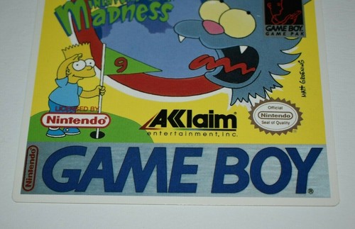 1994 The SIMPSONS ITCHY & SCRATCHY Nintendo Gameboy Vtg Toys 'R' Us VIDPRO CARD - Picture 3 of 7