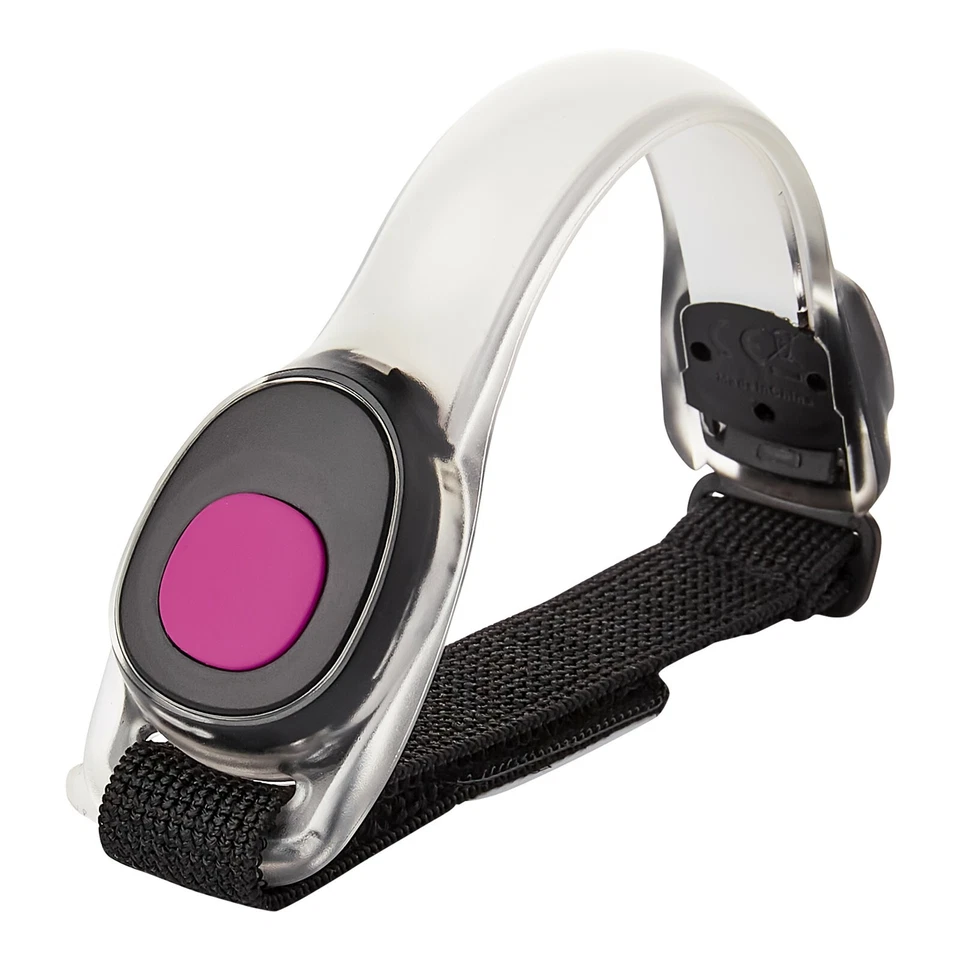 2 Pink LED Running Armbands Reflective Flashing Running Jogging High Visibility - Image 2 of 4