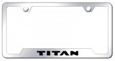 Nissan Titan Laser Etched Logo Notched License Plate Frame Official Licensed