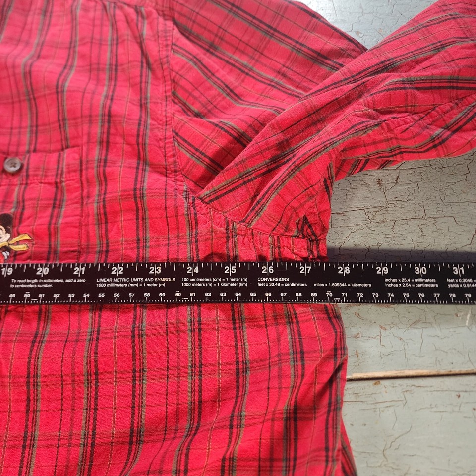 Disney Store Mickey Mouse Mens Button Down Shirt Long Sleeve Size XL