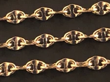 14K Solid Yellow Gold 2.55mm Hammered Anchor Chain Necklace 16”,18”,20”,22”,24”