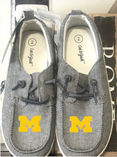 Cat  Jack Youth Boys Gray Michigan Wolverines Lace Up Casual Shoes Size US 2