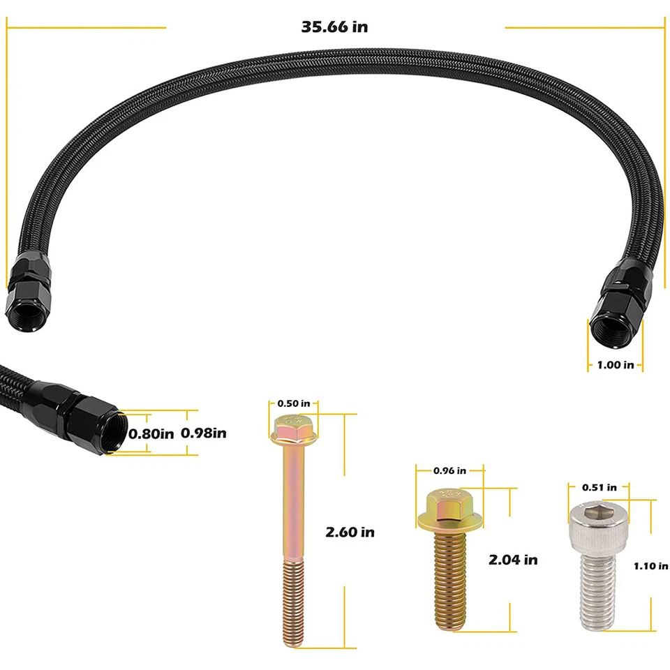Coolant Bypass Kit with Nylon Braided Hose for Ram 6.7L Cummins Diesel Engines Foto 2 de 4