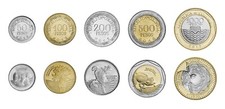 Juego de monedas Colombia 5 piezas 50 100 200 500 1000 pesos 2012 2015 2016 UNC BIMETAL