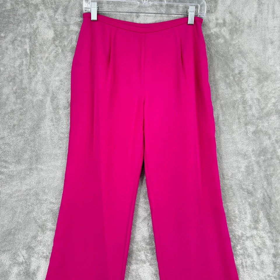 Pantalones Vintage Ann Taylor 4 Cuentas de Seda Pierna Recta Resort Playa Boho Floral Foto 3 de 4