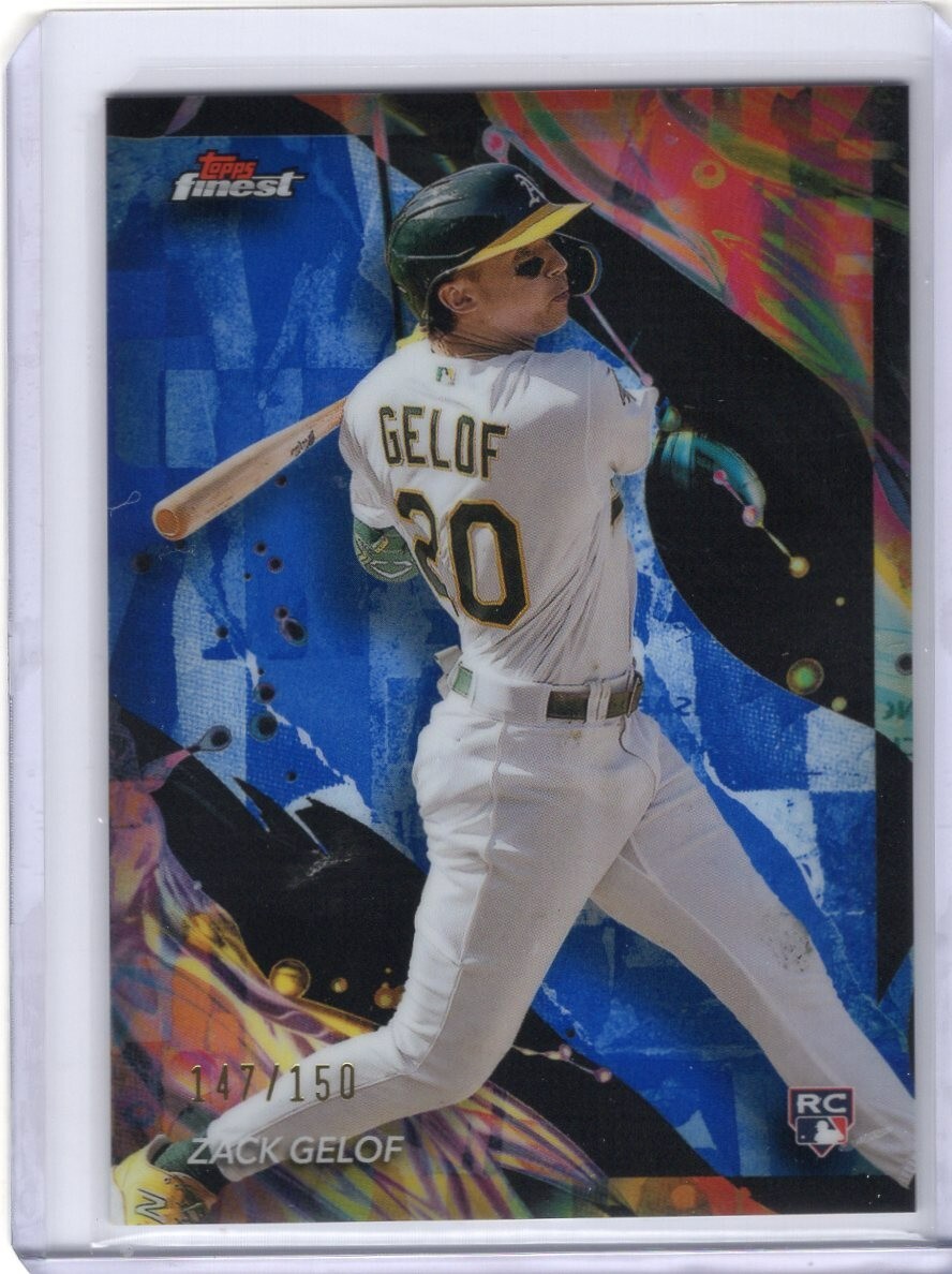 2024 Topps Finest Blue Refractor /150 Uncommon Rookie Zack Gelof Oakland #199