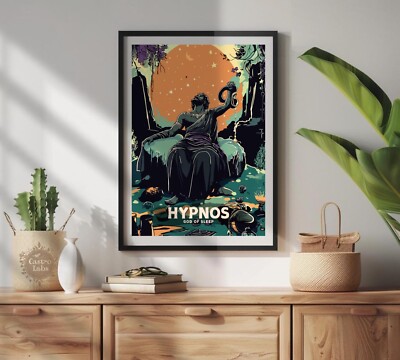 Hypnos God Poster, God of Sleep, Fineart, Greek Mythology, Hypnos Print