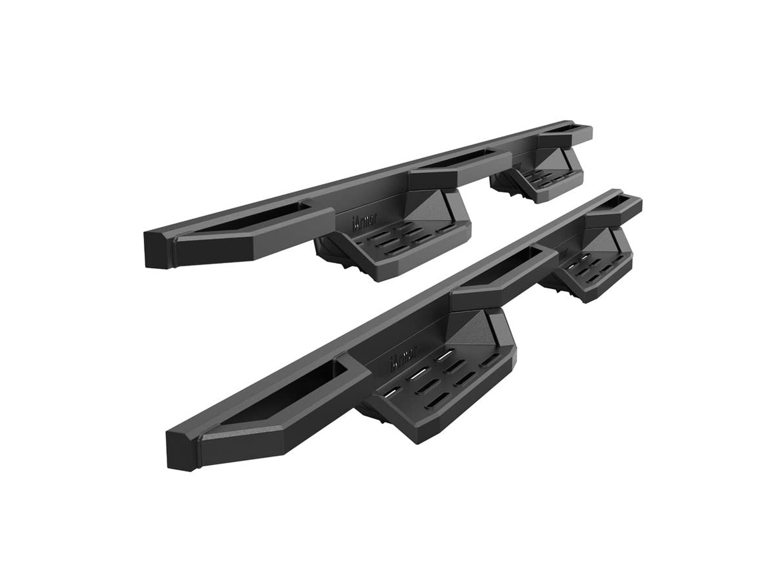 APS 304 Stainless Steel 6.5in Nerf Bars with Pocket Steps Square Tube Rocker Guard