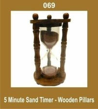 New 5 Minute Sand Timer Wooden Pillars Nautical Office Home Decor US