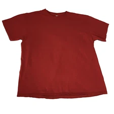 Vtg T Shirt Large Red 100% Cotton Active Casual Basic Top Cool Summer b