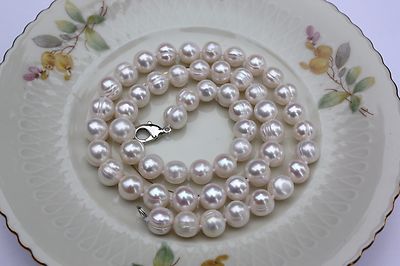 Collier Perles D'Eau Douce Naturelles 47cm Avec Pendentif A106 - Bijou Main, Neuf Sans Emballage