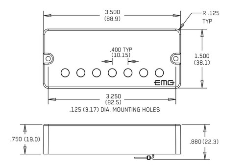 emg 7 string active pickups