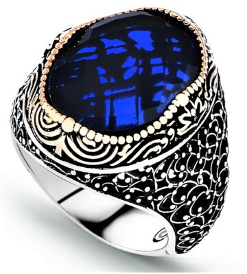 Bague Chevalière Homme 15g en Argent Massif 925 Serti Pierre