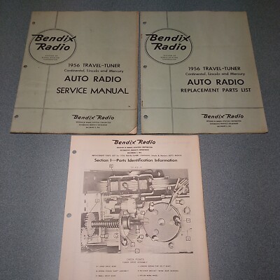 BENDIX Radio Manual & Parts List 1956 Lincoln Travel Tuner