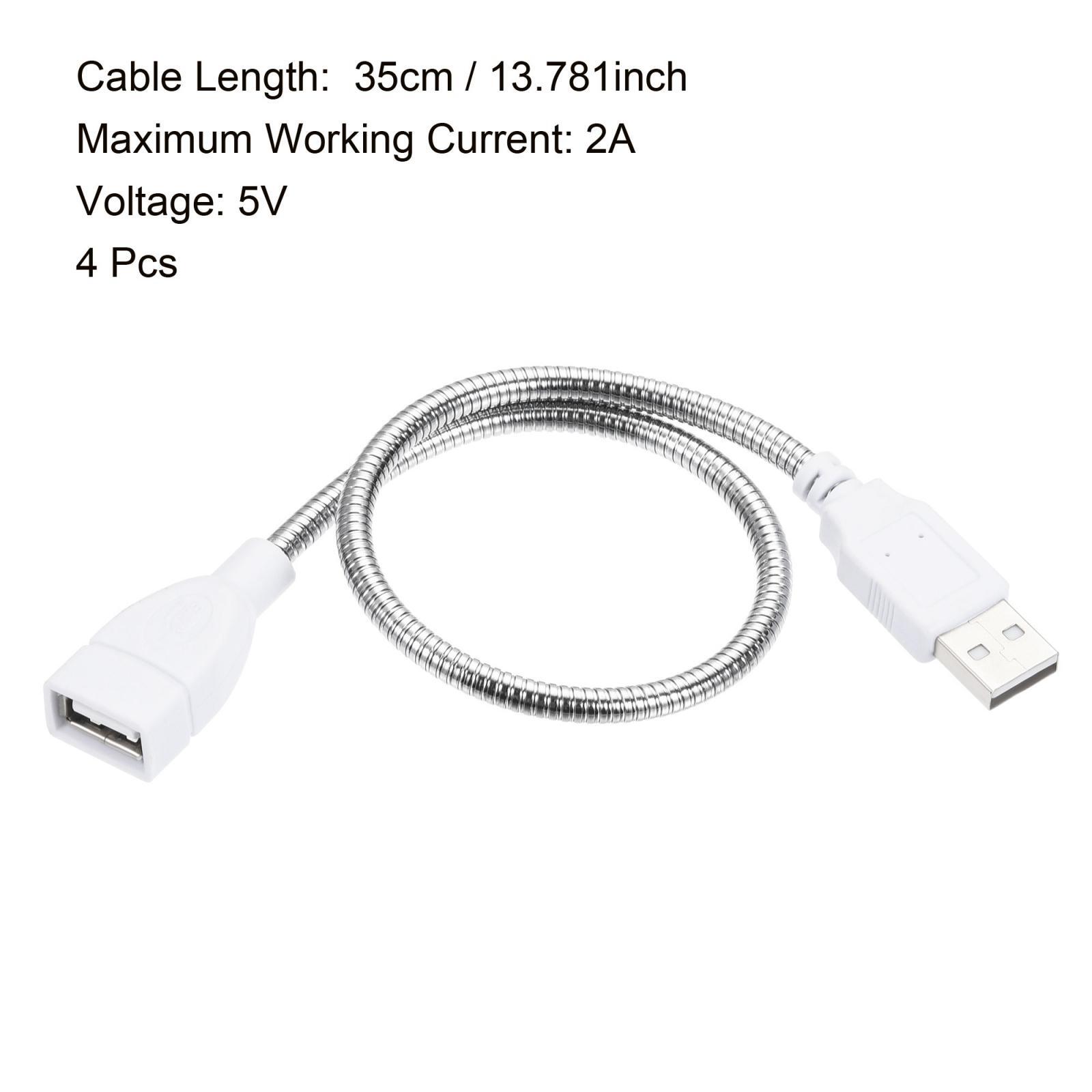 Flexible USB Cable USB Macho a Hembra Extensión Cable 35cm para LED