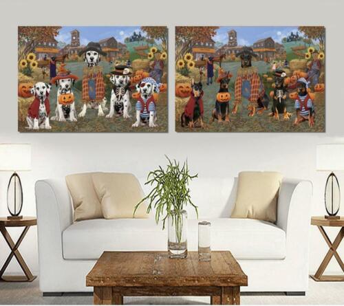 Halloween 'Round Town Fall Pumpkin Dog Cat Pet Photo Canvas Wall Art Decor - Picture 1 of 101