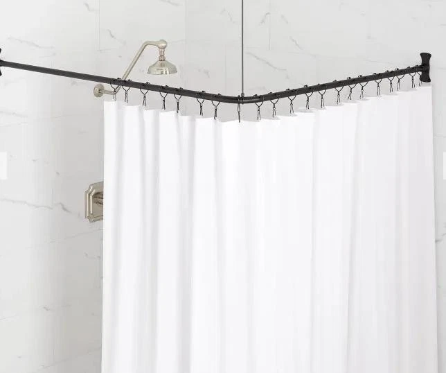 L Shaped Shower Curtain Rod Without Ceiling Support Shelly Lighting