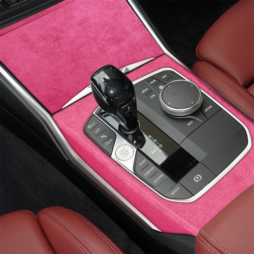 Panel de cambio de marchas de consola central rosa gamuza para BMW Serie 3 G20 G28 2020-23 - Imagen 3 de 9