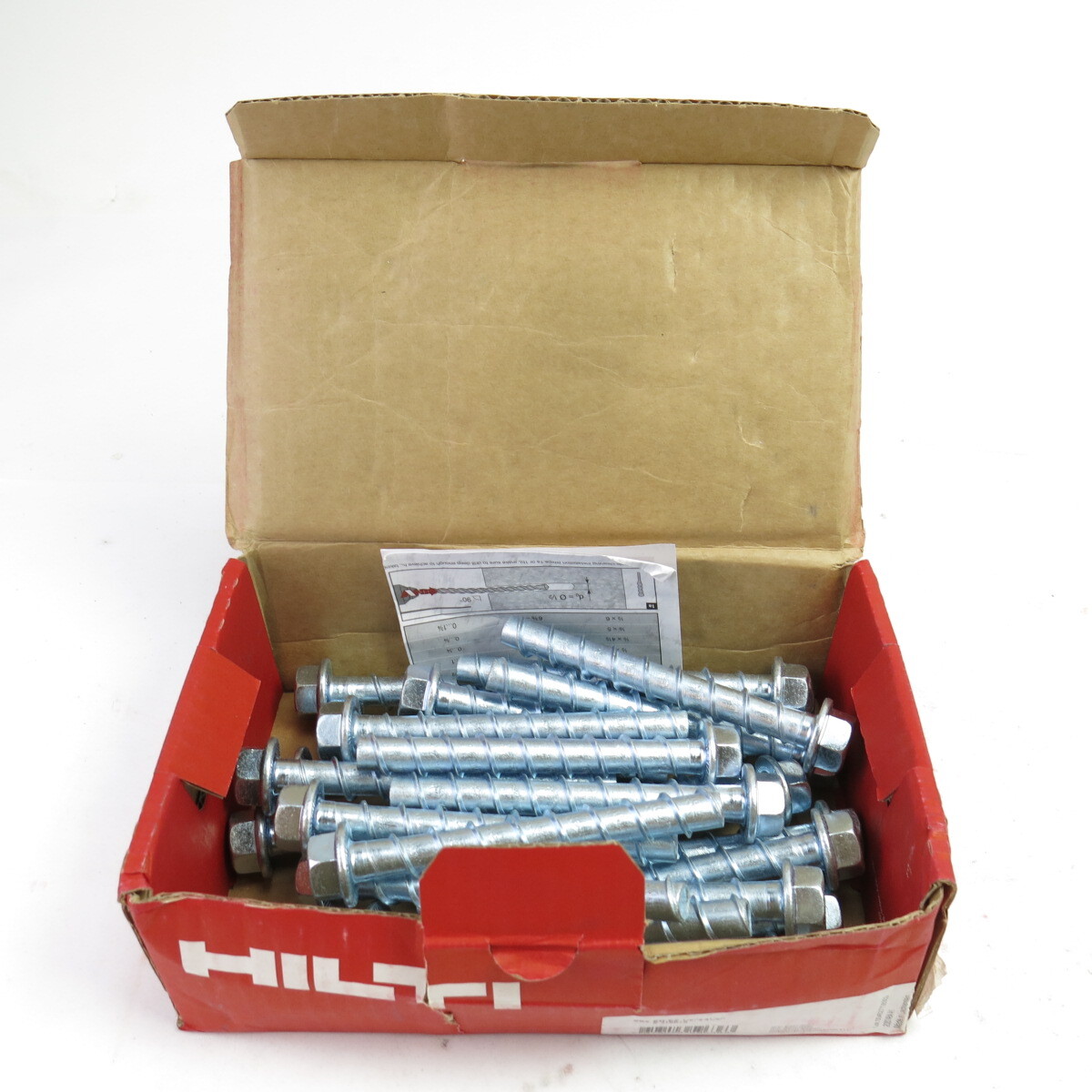 Box of 25 Hilti 418075 KHEZ 1/2" X 4 1/2" Concrete Screw Anchors Bolts