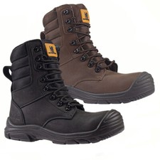 MENS SAFETY BOOTS ARMY MILITARY POLICE TACTICAL STEEL TOE CAP COMBAT WORK SHOES
