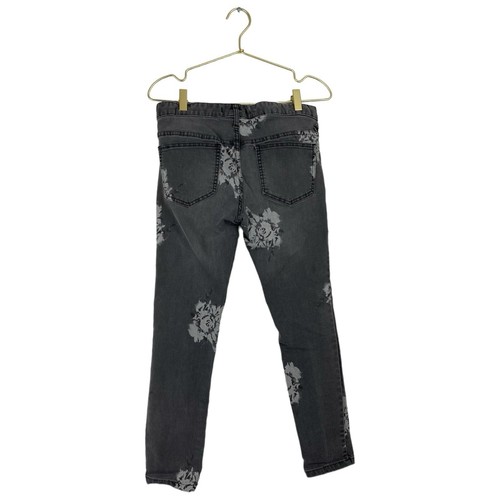 Free People Magnolia Floral Print Dark Gray Skinny Ankle Jeans Womens 28 604 - Picture 7 of 7