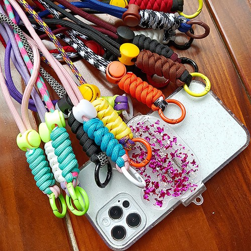 1PC Color combination knot mobile phone lanyard creative short braided lanyard - 第 1/26 張圖片