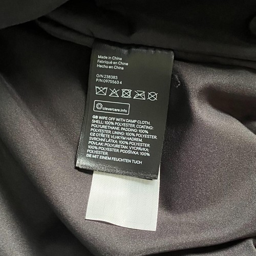 H&M DIVIDED (Size XS) Vegan (Pleather) Black Vinyl Cropped Puffer Coat - Picture 7 of 7