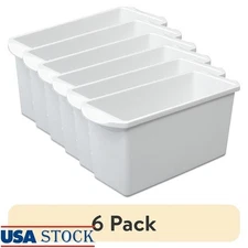 Space Saving Cube Bin 6 Pack BPA Free Narrow Design Freezer Organizer New