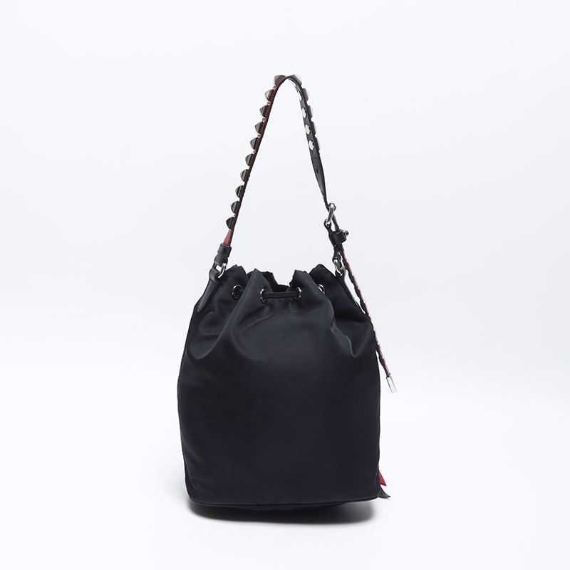 Authentic PRADA Triangle Logo Nylon Studs Mini Dr… - image 2