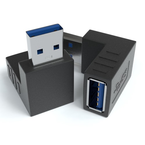 3x USB 3.0 Winkel Adapter 270° Grad Winkeladapter A Stecker zu A Buchse - Afbeelding 3 van 6