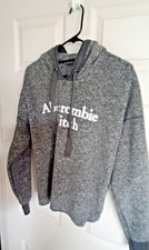 Abercrombie  Fitch Gray Fleece Hoodie Sweatshirt Pullover Women's Size Medium