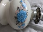Vintage Lamplight Farms Oil Lamp Ceramic Base Milky White And Blue Floral Design — photo 7