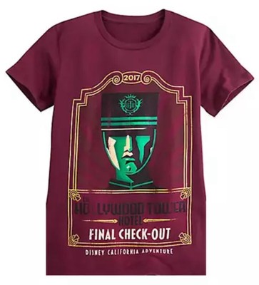 Disney Parks The Hollywood Tower Hotel Final Checkout Maroon Tee 2X  ￼NEW.   A22