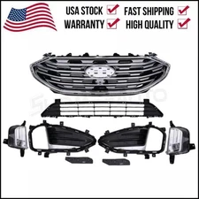 8Pcs For Ford Edge 2019-2023 Front Bumper Upper Lower Grille Fog Lights Bezels