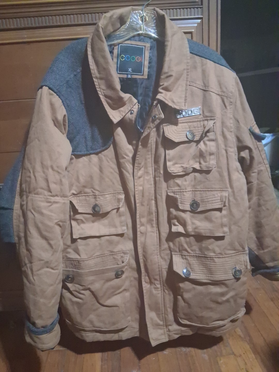 Coogi Brown Multi Pockets Winter Jacket Size XL - image 2