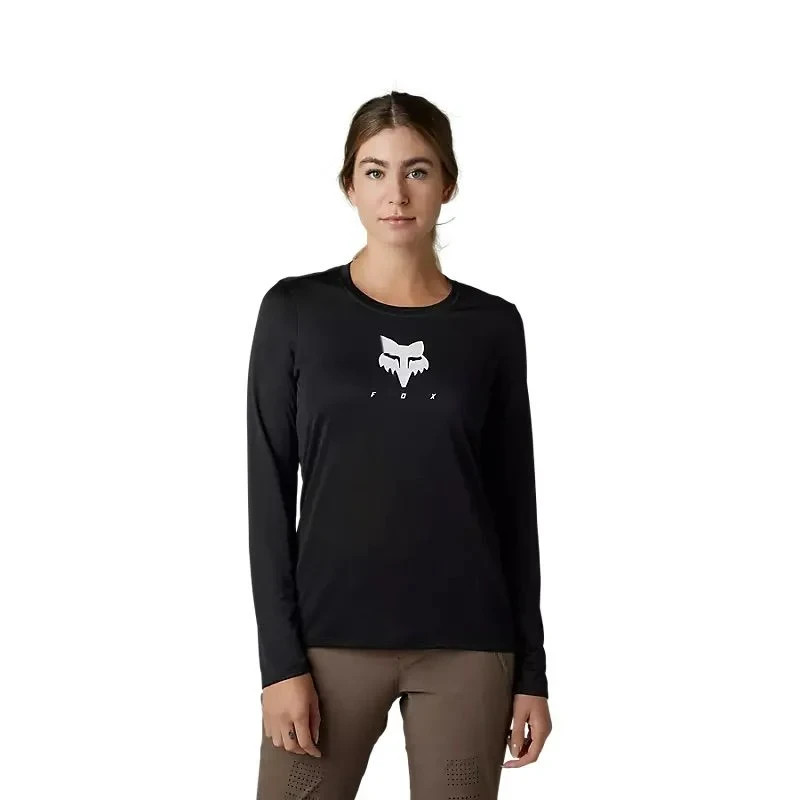 FOX - Womens Fox Ranger Tru Dri L/S Jersey - Black - Large - 31113-001-L