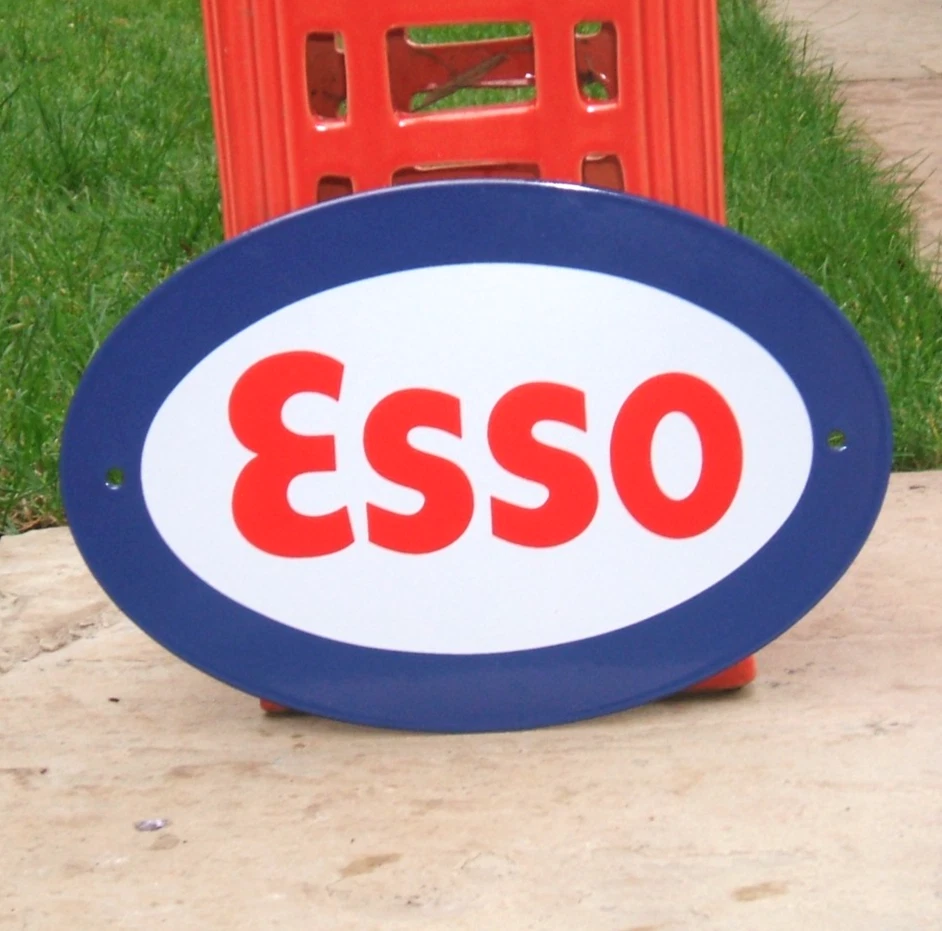 Enamel Sign Esso - Original 1970's Rare Sign by Garnier - Like Shell BP Castrol - Image 2 of 4