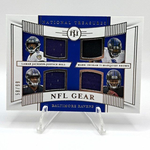 Panini 2019 National Treasures NFL Gear Quad Materials /99 GQM-7 Lamar Jackson