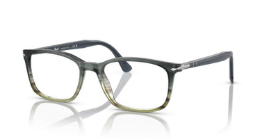 PERSOL PO3189V 1012 Gradient Grey and Striped Brown Frame Eyeglasses 