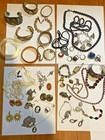 Vintage Estate Costume Jewelry Lot With Jewelry Hat Box