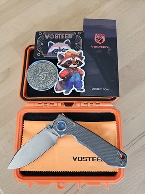 VOSTEED Raccoon V-Vanchor Lock M390 Klinge Titanium Dim Grey  3rdAnniversary Neu