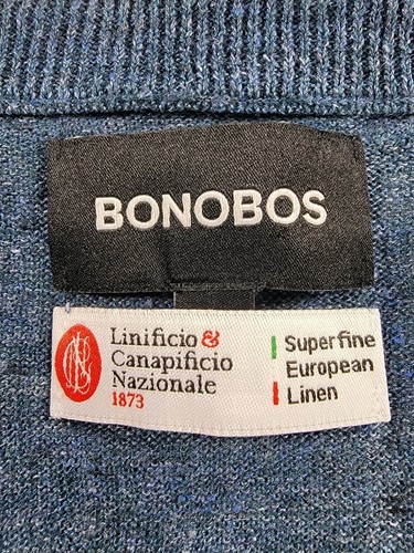 Camisa Bonobos Para Hombre XL 100% Italiana Lino Superfino Manga Corta Henley Tejido Top - Imagen 2 de 10