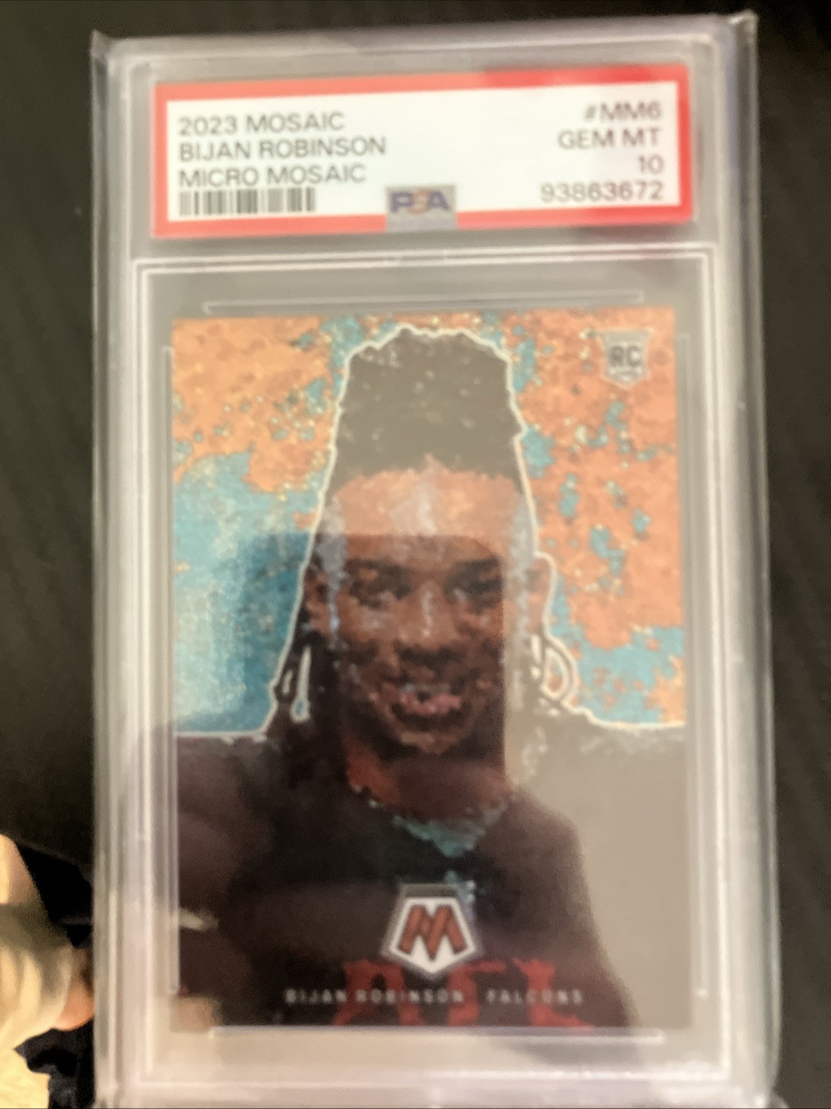 2023 Mosaic Bijan Robinson Micro Mosaic RC PSA 10 Case Hit SSP