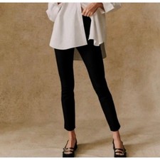 Sezane Trousers Black High Rise Slim Tapered Leg Pants Womens 0 Capsule Classic