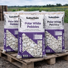 Suburban Stone Large Polar White Pebbles - 20KG Each -  mulit-buy options