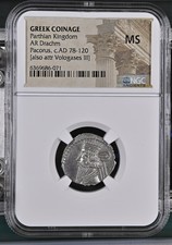Greece Parthian Kingdom AD 78-120 AR Drachm Pacorus NGC MS