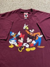 Vintage Mickey Mouse Disney Maroon 90s Short Sleeve T-Shirt USA Made Mickey INC
