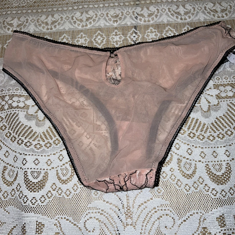 Braguita vintage Auden rosa negro encaje talla grande mezcla de nailon DEFECTUOSA Foto 4 de 4
