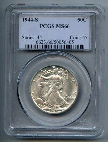 1944 S Liberty Walking Silver Half Dollar PCGS MS 66